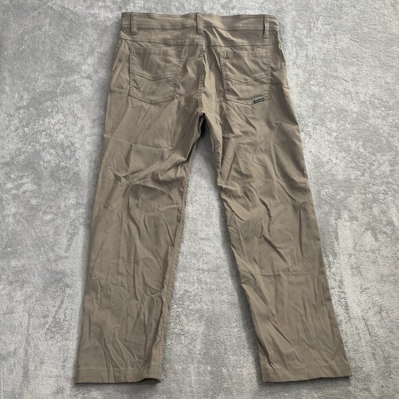 prAna Brion Pant Mens Size 35x27” Performance Chino Brown Nylon Outdoor Gorpcore - Picture 14 of 15